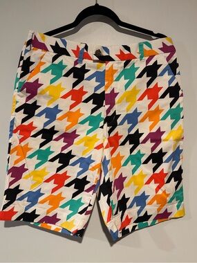 Loudmouth Golf shorts- houndstooth colorful print